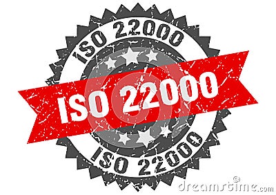Iso 22000 stamp. iso 22000 grunge round sign. Vector Illustration