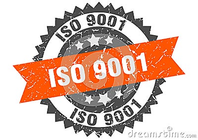 iso 9001 stamp. iso 9001 grunge round sign. Vector Illustration