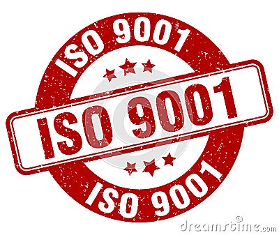 iso 9001 stamp. iso 9001 label. round grunge sign Vector Illustration