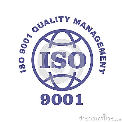ISO 9001 stamp sign - quality management systems, QMS Vector Illustration