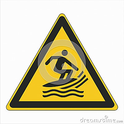 ISO 7010 Standard Icon Pictogram Symbol Safety Sign Warning Surf craft area Vector Illustration