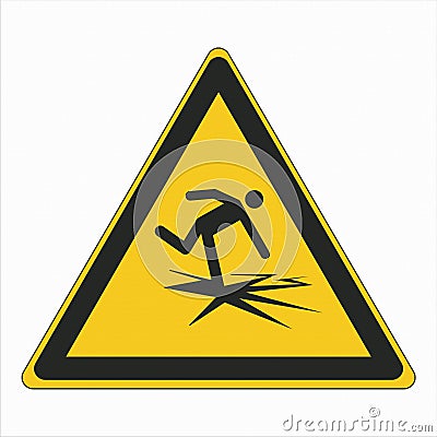 ISO 7010 Standard Icon Pictogram Symbol Safety Sign Warning Danger Thin ice Vector Illustration
