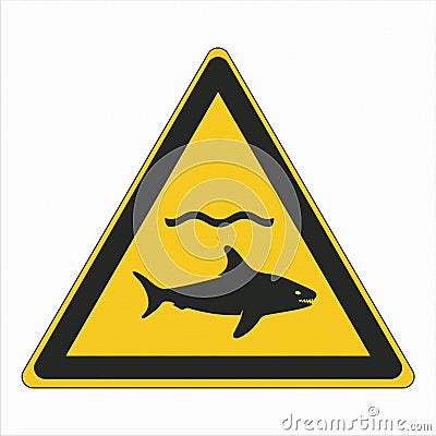 ISO 7010 Standard Icon Pictogram Symbol Safety Sign Warning Danger Sharks Stock Photo