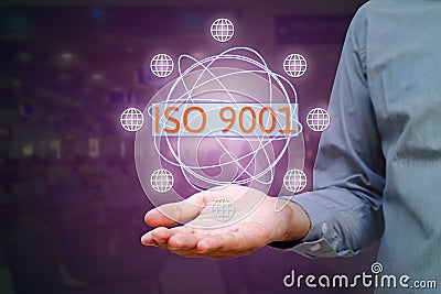 ISO 9001 standard for quality management of organizations with a Stock Photo