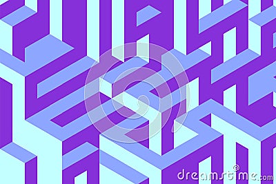 3D isometric labyrinth illustration Vector Illustration