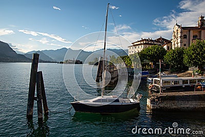 Isola Bella and Isola dei Pescatori island. Lake lago Maggiore, Italy Stock Photo