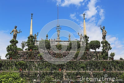 Teatro Massimo in Gardens of Isola Bella Island, Lake Lago Maggiore, Italy Editorial Stock Photo