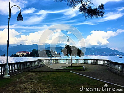 Lake Maggiore, Piedmont region, Italy. Borromeo Islands, terrace, nature e and fairytale Stock Photo