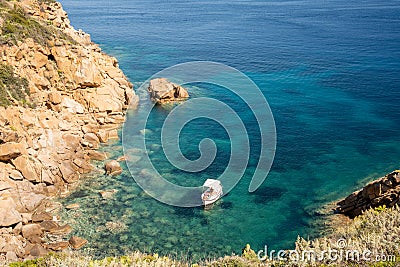 Isola del Giglio, arcipelago toscano. Crystal clear water Editorial Stock Photo