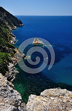 Isola della Cappa and Calla dell Alume, Giglio Island, Italy Stock Photo