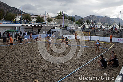 2021.10.08 Isola delle Femmine, Sicily, Italy Sicily Champion Beach Handball CUP 2021 Editorial Stock Photo