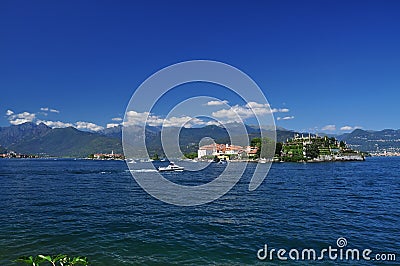 Isola Superiore dei Pescatori and Isola Bella, Lago Maggiore, Italy. Stock Photo