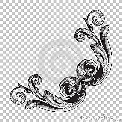 Isolate corner ornament Vector Illustration