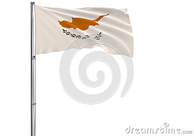 Isolate flag of Republic of Cyprus on flagpole Stock Photo