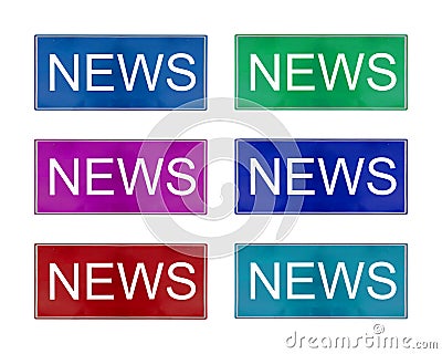 Isolate News Logo on White Background Stock Photo