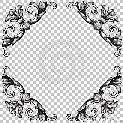Isolate ornament in baroque style Vector Illustration