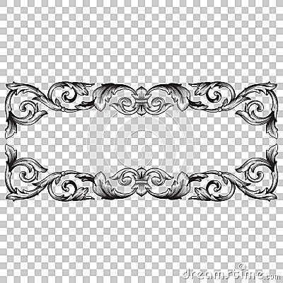 Isolate ornament in baroque style Vector Illustration