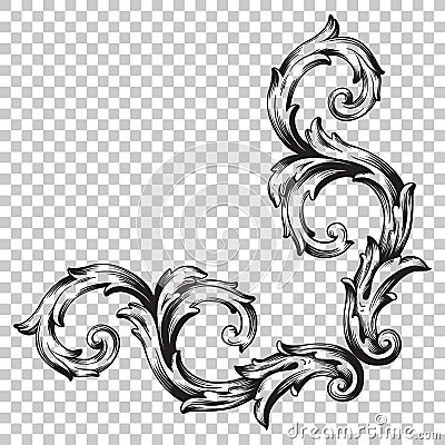Isolate ornament in baroque style Vector Illustration