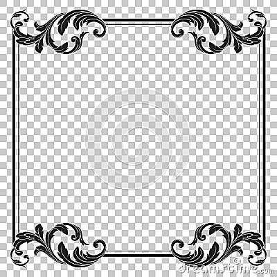 Isolate ornament in baroque style Vector Illustration