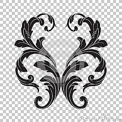 Isolate ornament in baroque style Vector Illustration