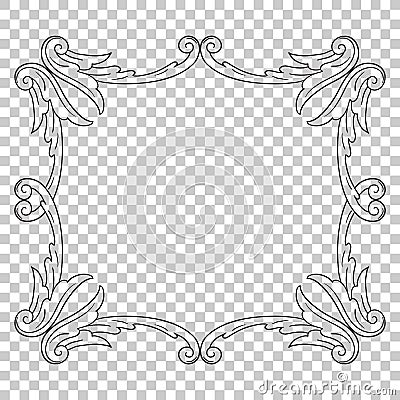 Isolate ornament in baroque style Vector Illustration