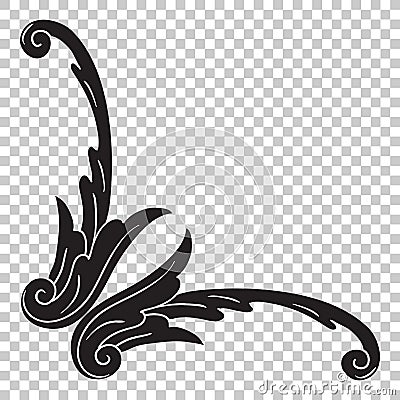 Isolate ornament in baroque style Vector Illustration