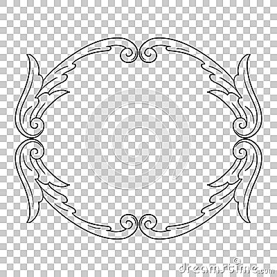 Isolate ornament in baroque style Vector Illustration