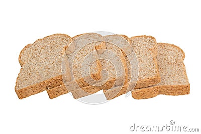 Isolate slice whole wheat bread Stock Photo