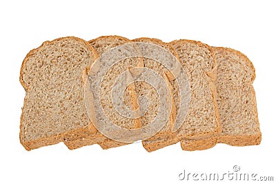 Isolate slice whole wheat bread Stock Photo