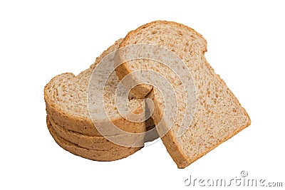 Isolate slice whole wheat bread Stock Photo