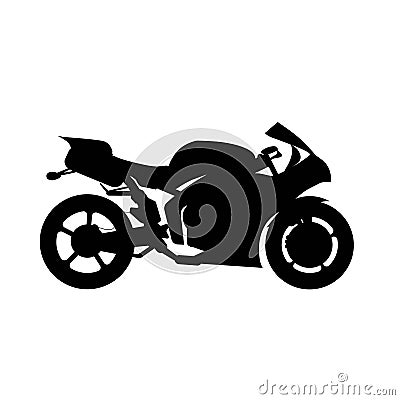 Isolate vector black silhuette motorcycle on white background Vector Illustration