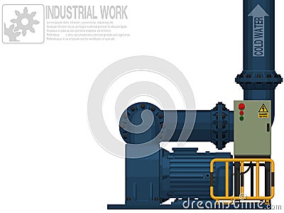 Isolate water pump system on white background Vector Illustration