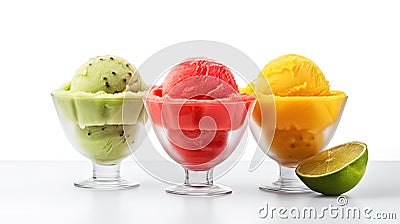 Isolate on a white background tropical fruit sorbet Stock Photo