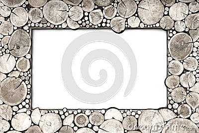 Isolate wooden frame from the wood cuts gray Stock Photo