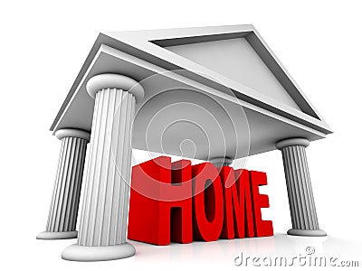 Isolated 3d concept of home Stock Photo