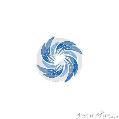 Isolated abstract blue color spining spiral logo. Swirl logotype. Water icon. Vortex sign. Liquid symbol. Conditioning Vector Illustration