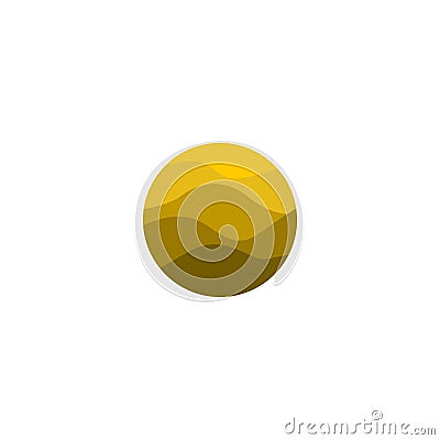 Isolated abstract yellow color round shape logo. Desert logotype. Sand image. Mountains icon. Wavy lines element. Vector Vector Illustration
