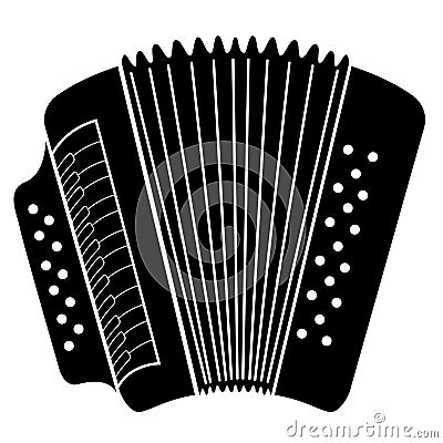 Isolated accordion icon. Musical instrument Vector Illustration