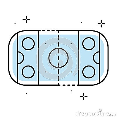 Isolated aerial view of a hockey field icon Vector Vector Illustration