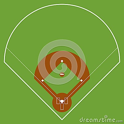 Isolated aerial view of a softball field Vector Illustration
