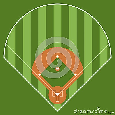 Isolated aerial view of a softball field Vector Illustration