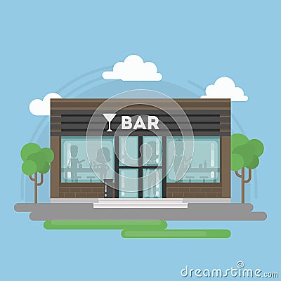 Isolated alcohol bar. Vector Illustration