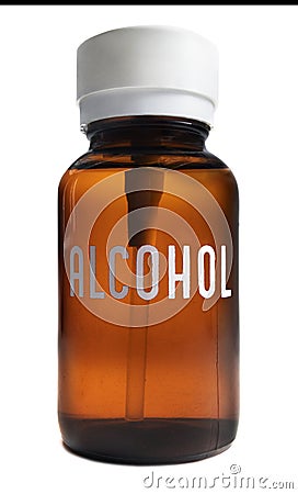 Isolated Alcohol Bottle Stock Photo