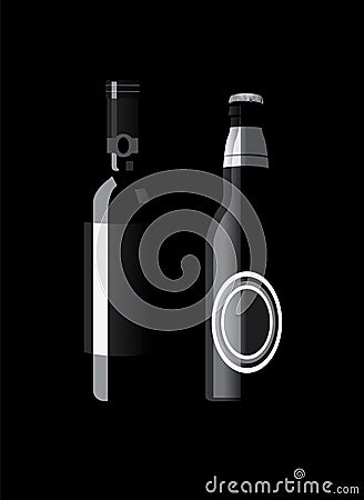 Isolated alcohol bottles Stock Photo