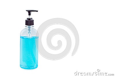 Isolated Alcohol gel bottles on a white background with clipping path Stock Photo
