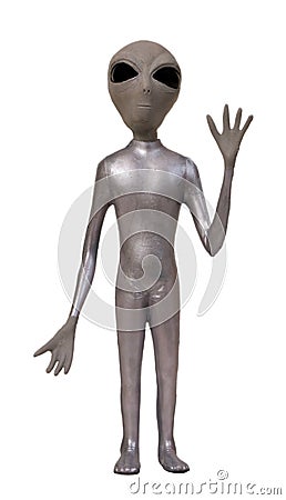 Isolated Alien from Outer Space Stock Photo