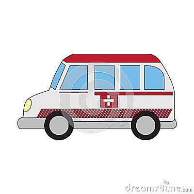 Isolated ambulance cartoon Vector Illustration