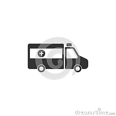 Isolated ambulance icon on a white background Cartoon Illustration