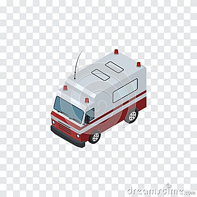 Isolated Ambulance Isometric. First-Aid Vector Element Can Be Used For Ambulance, Aid, Car Design Concept. Vector Illustration