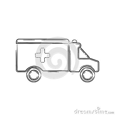 Isolated ambulance medicines draw Vector Illustration